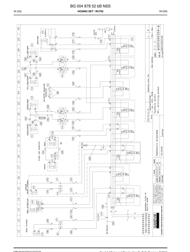 BG00487852b BG 004 878 52b Hosing Set - Sandvik Technical Drawing