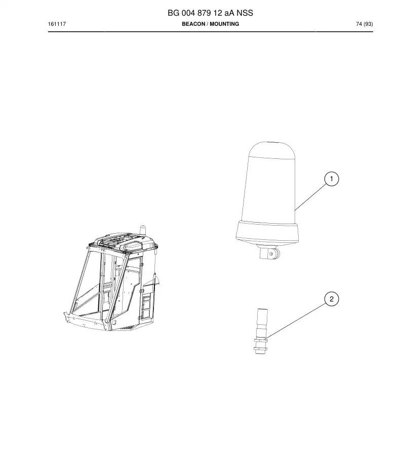 BG00487912a BG 004 879 12a Beacon - Sandvik Technical Drawing