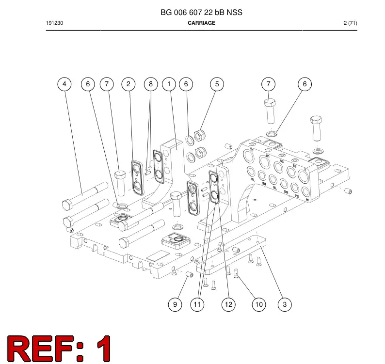 BG00487983b BG 004 879 83b Carriage - Sandvik Technical Drawing