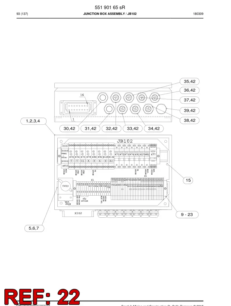 BG00488171a BG 004 881 71a Bridge, Switching - Sandvik Technical Drawing