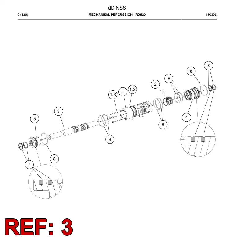 BG00488403a BG 004 884 03a PISTON - Sandvik Technical Drawing