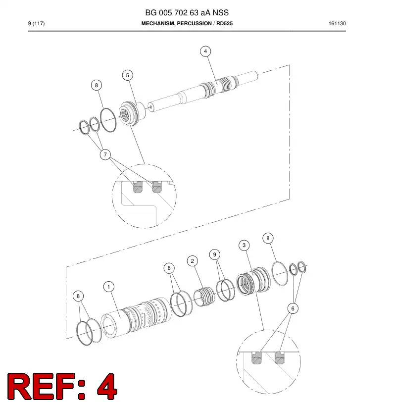 BG00488404a BG 004 884 04a PISTON - Sandvik Technical Drawing
