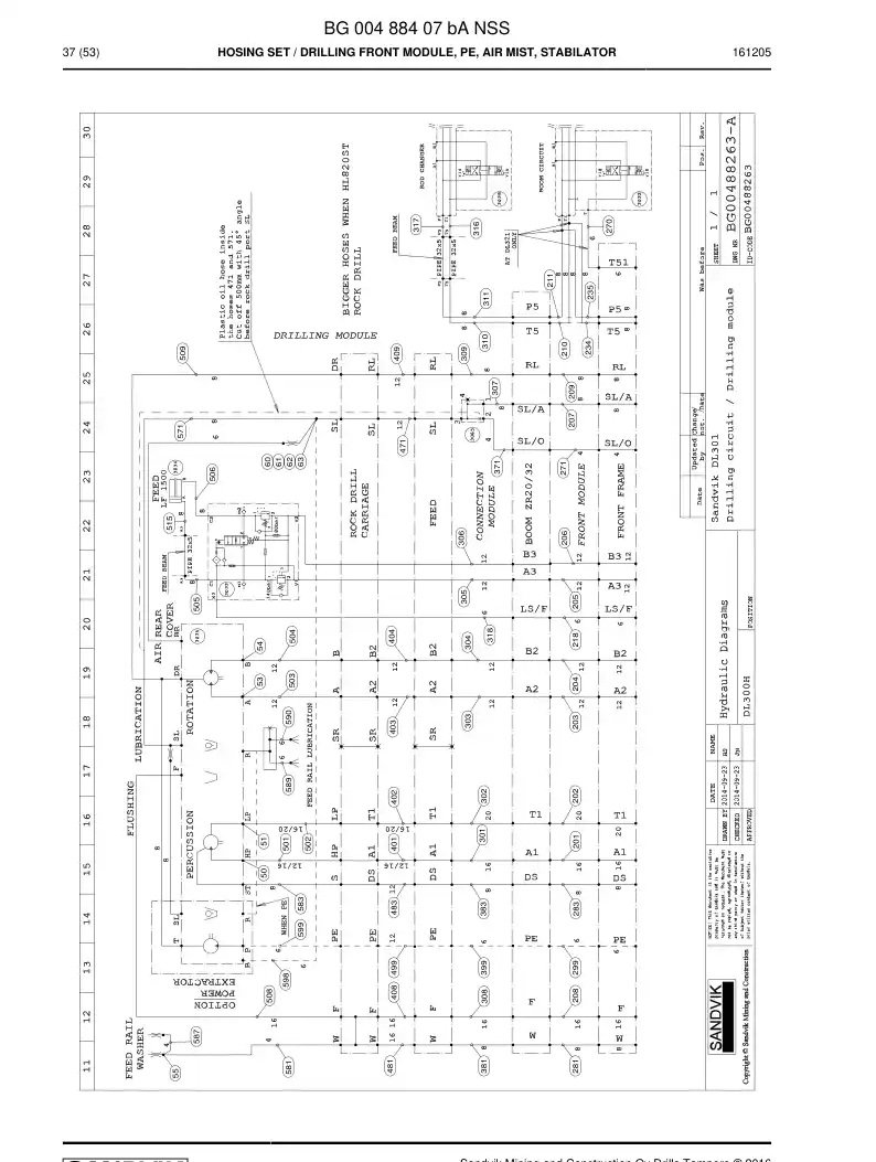 BG00488407b BG 004 884 07b Hosing Set - Sandvik Technical Drawing