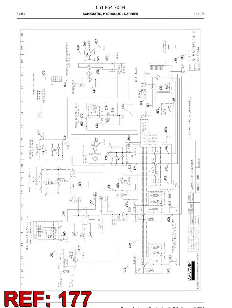 BG00489394a BG 004 893 94a Hose Assembly, Hydraulic - Sandvik Technical Drawing