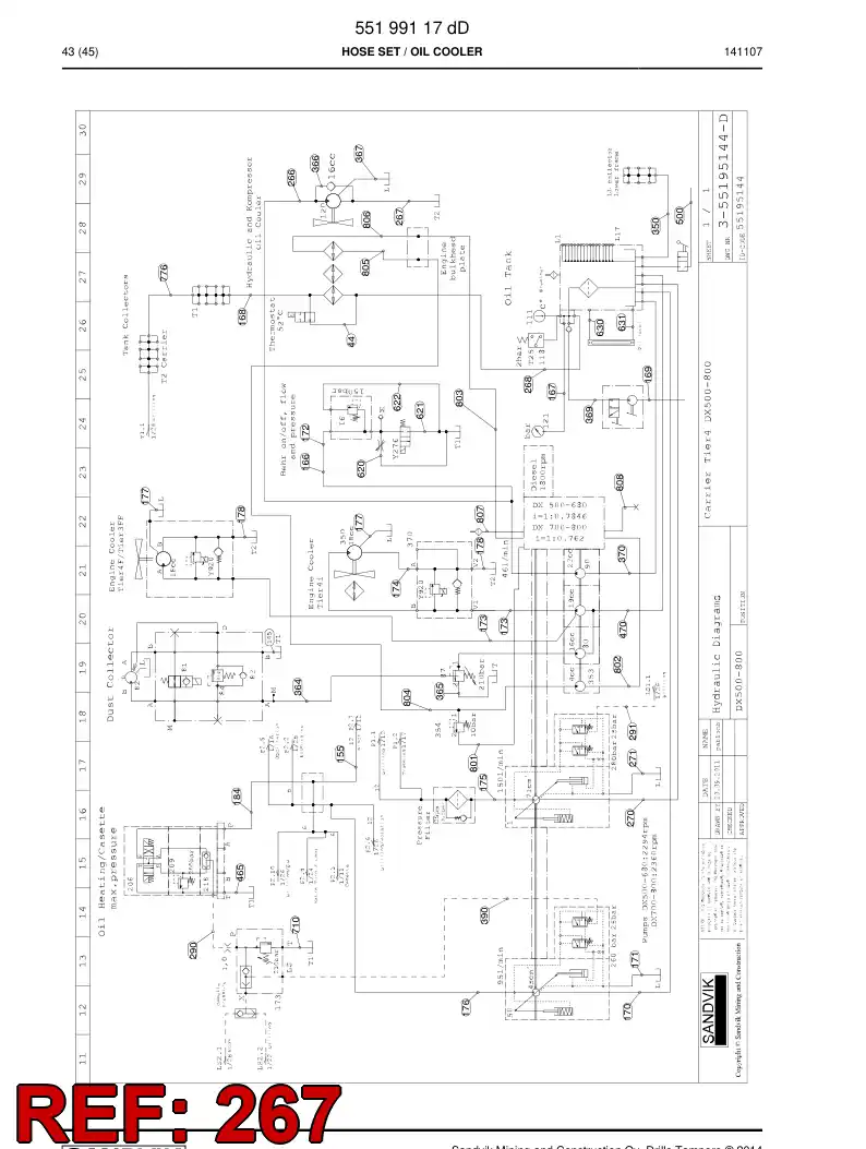 BG00489488a BG 004 894 88a Hose Assembly, Hydraulic - Sandvik Technical Drawing
