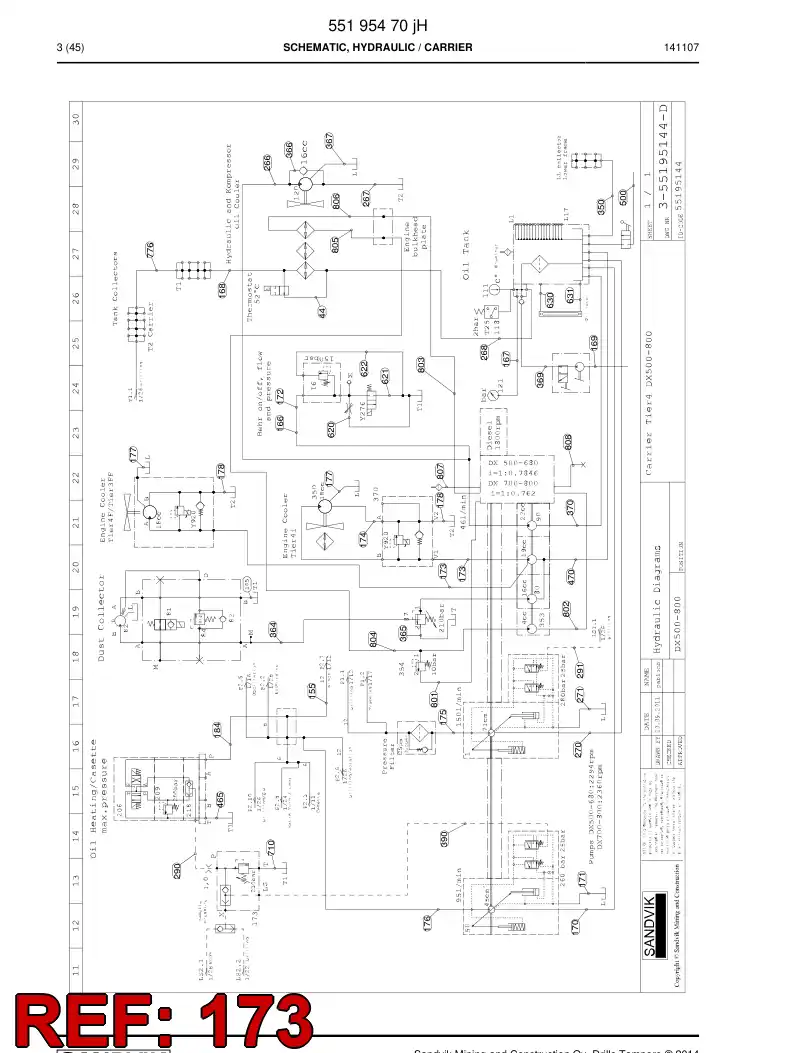 BG00489489a BG 004 894 89a Hose Assembly, Hydraulic - Sandvik Technical Drawing