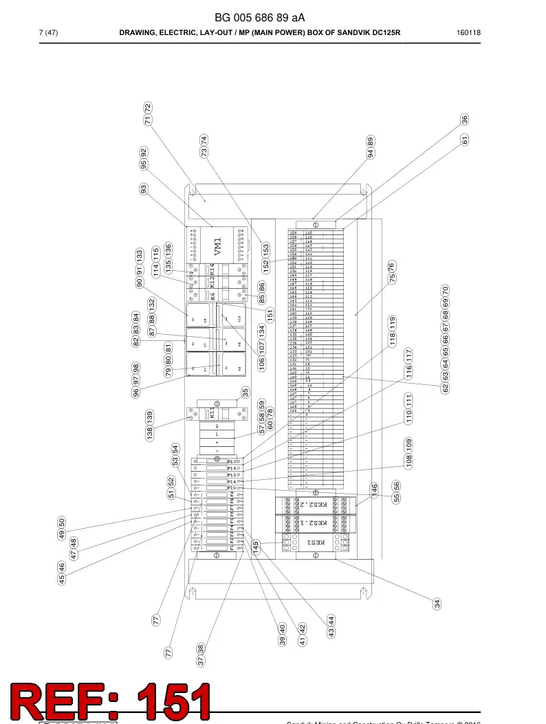 BG00489633a BG 004 896 33a Plate, Mounting - Sandvik Technical Drawing