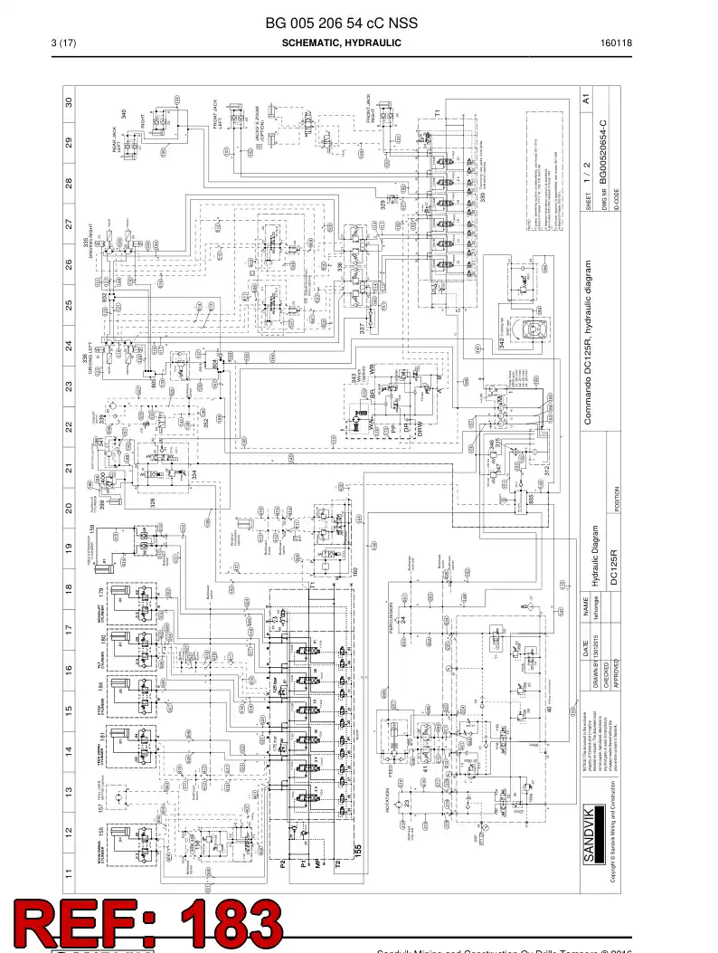 BG00489707a BG 004 897 07a Hose Assembly, Hydraulic - Sandvik Technical Drawing