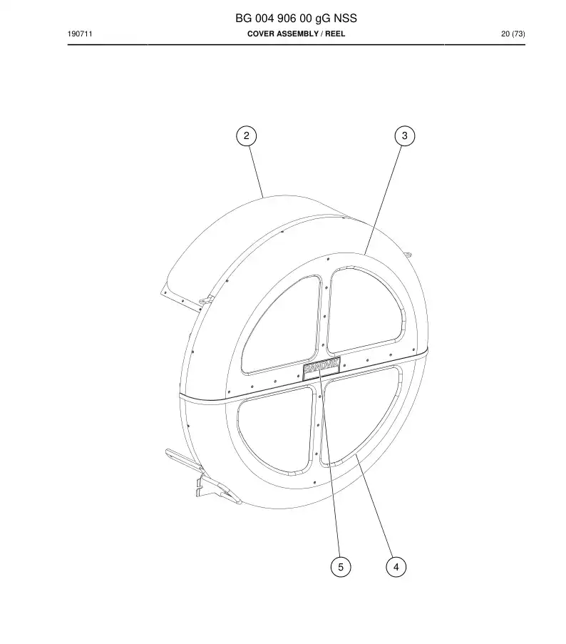 BG00490600g BG 004 906 00g Cover Assembly - Sandvik Technical Drawing