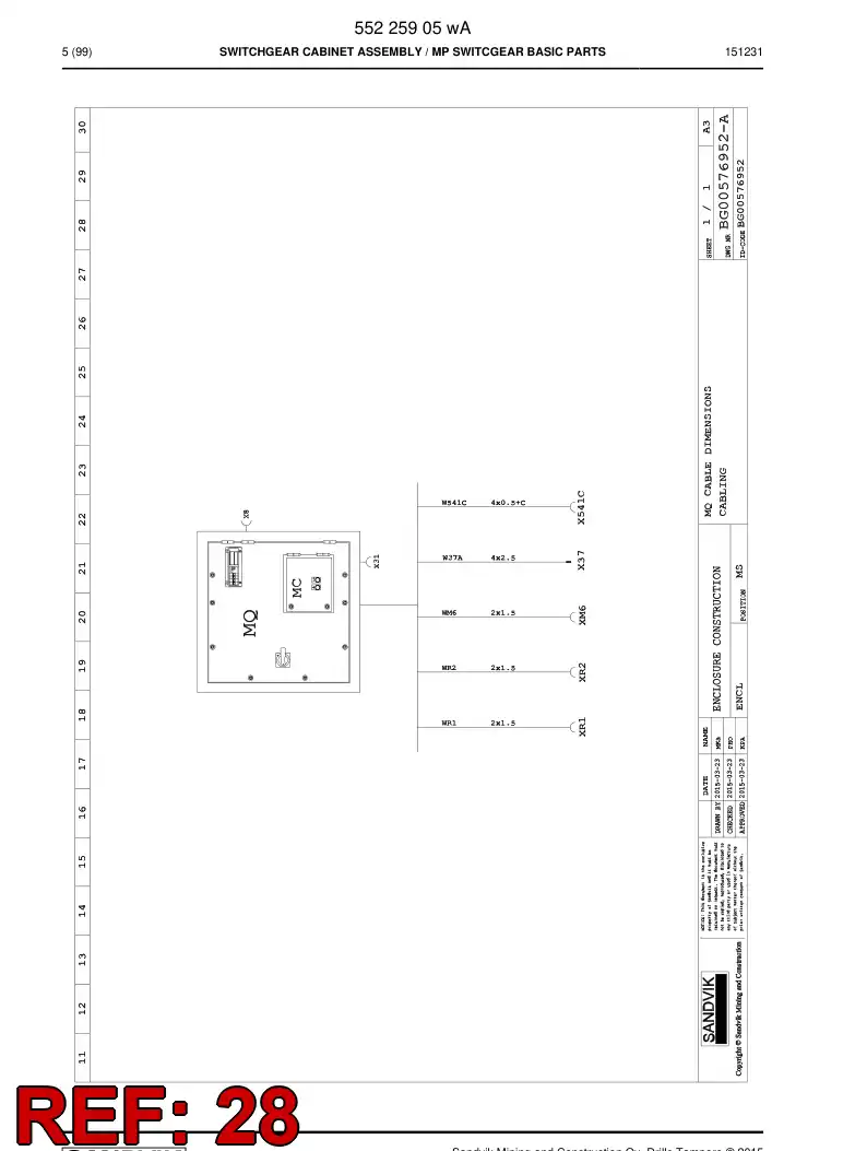 BG00491470b BG 004 914 70b Label, Identification - Sandvik Technical Drawing