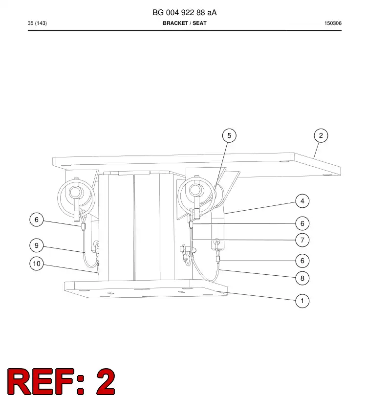 BG00492292a BG 004 922 92a Pedestal - Sandvik Technical Drawing