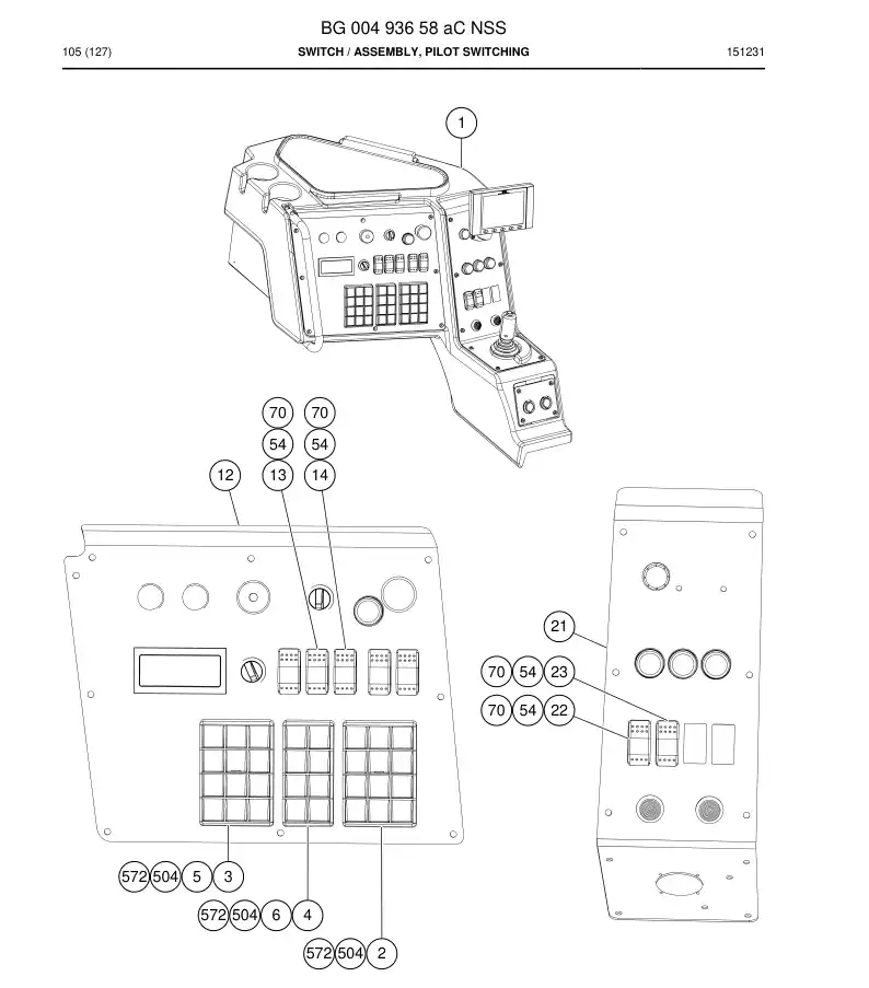 BG00493658a BG 004 936 58a Switch - Sandvik Technical Drawing