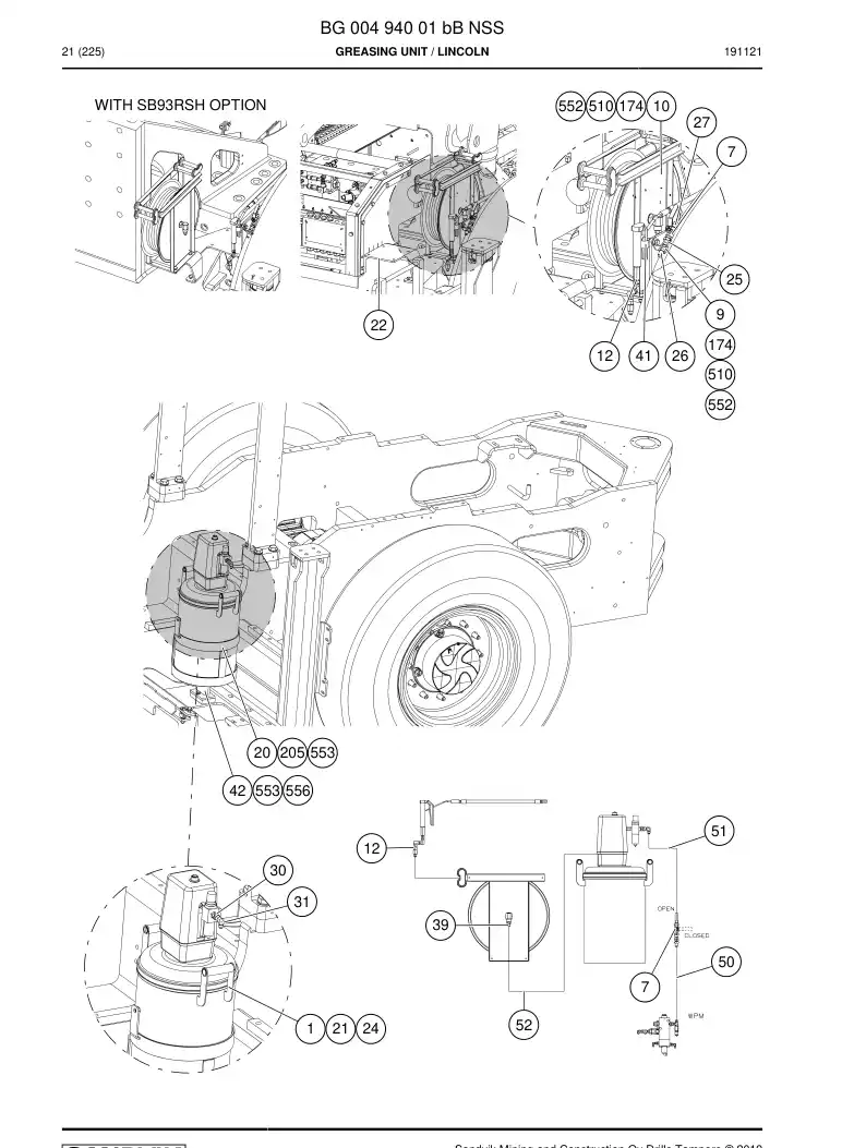 BG00494001b BG 004 940 01b Greasing Unit - Sandvik Technical Drawing