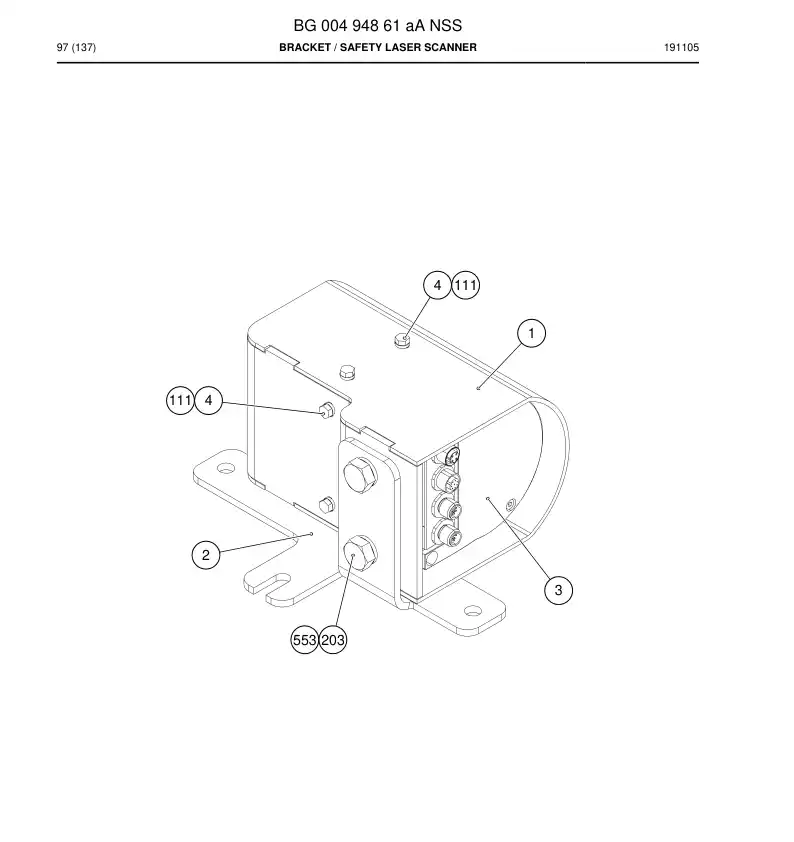 BG00494861a BG 004 948 61a Bracket - Sandvik Technical Drawing