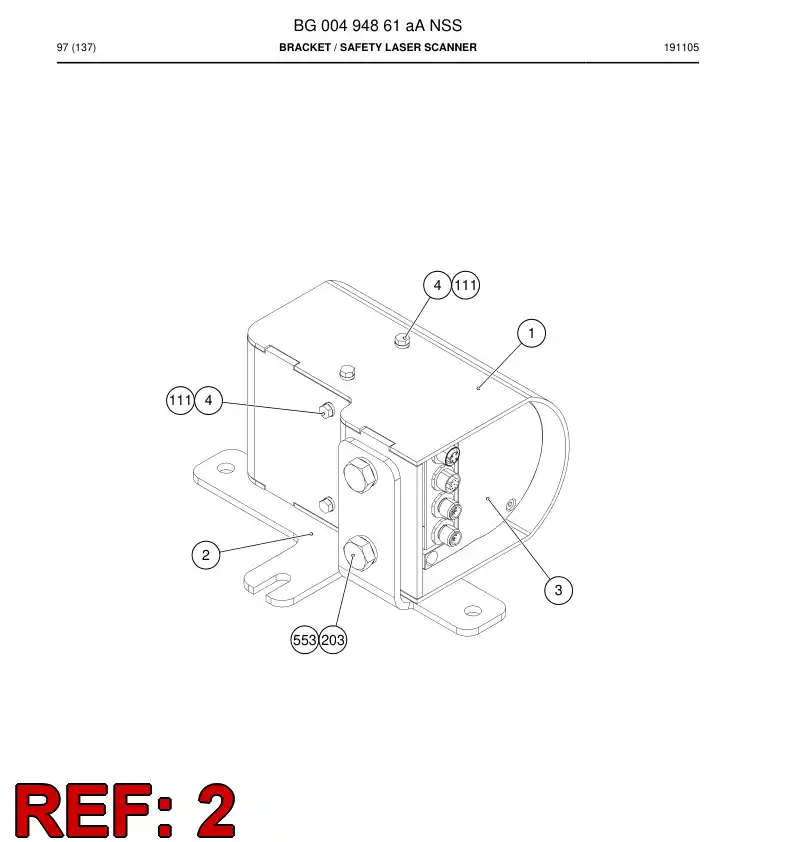 BG00495321a BG 004 953 21a Bracket - Sandvik Technical Drawing