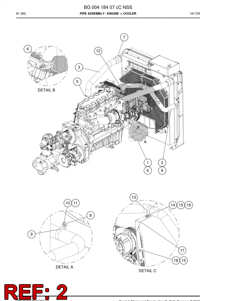 BG00496260b BG 004 962 60b Hose, Water - Sandvik Technical Drawing