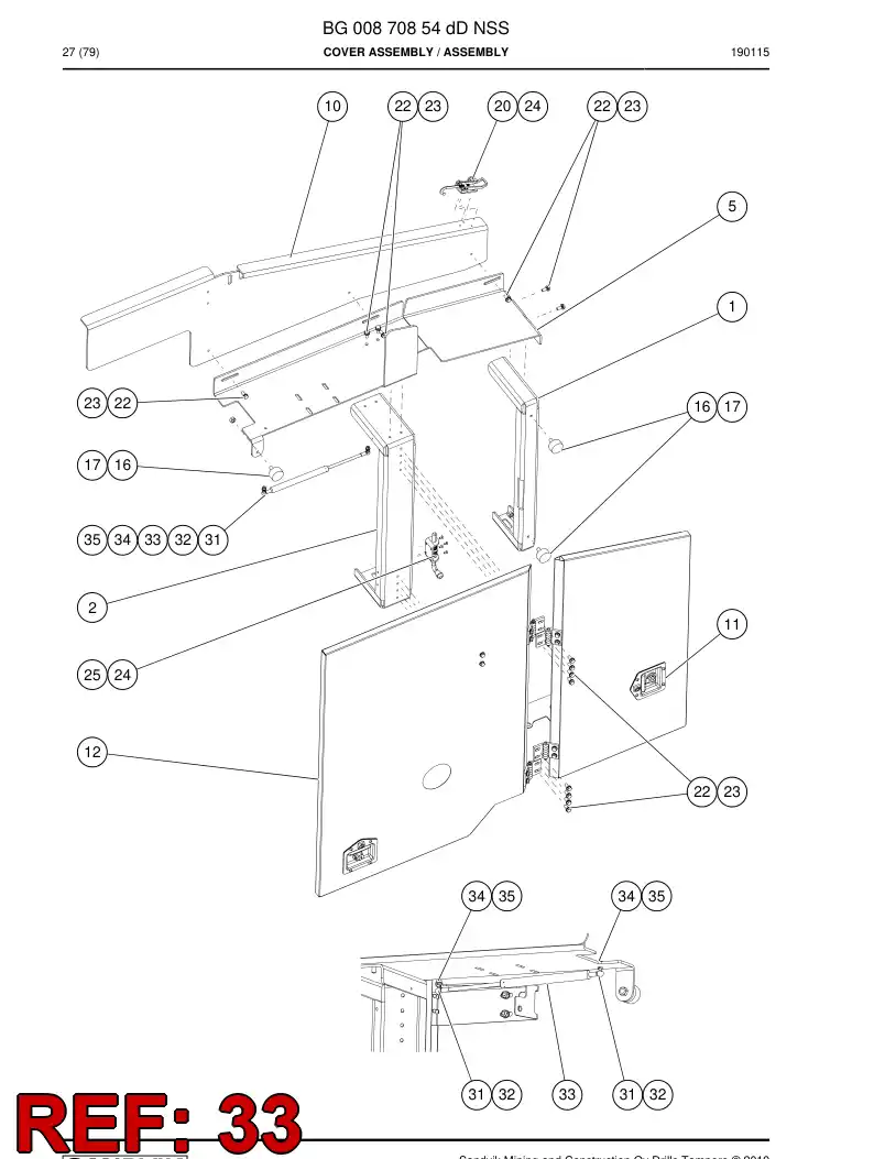 BG00496281a BG 004 962 81a Spring, Gas - Sandvik Technical Drawing