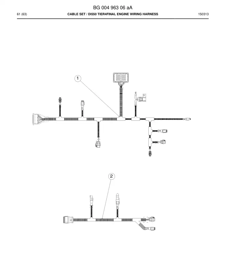 BG00496306a BG 004 963 06a Cable Set - Sandvik Technical Drawing