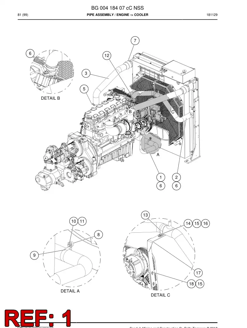 BG00496391b BG 004 963 91b Hose, Water - Sandvik Technical Drawing
