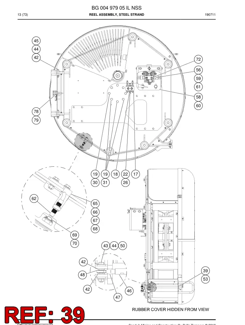 BG00496439a BG 004 964 39a Nut, Locking, Metallic - Sandvik Technical Drawing