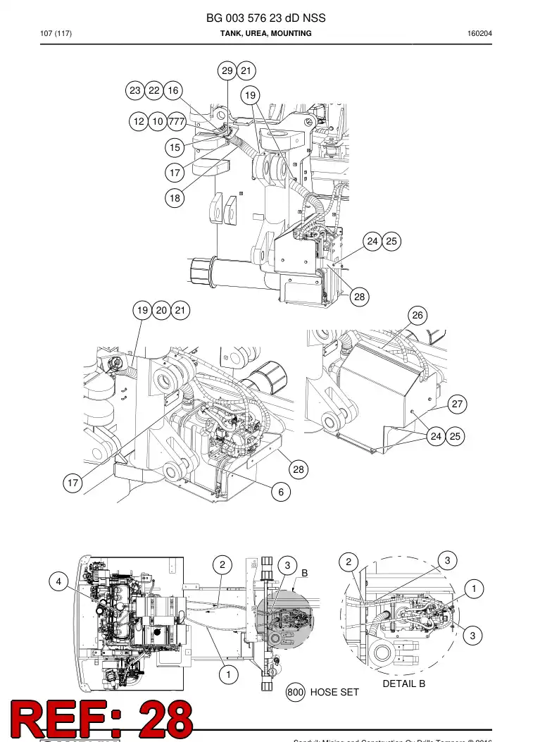 BG00496636a BG 004 966 36a Weld Assembly - Sandvik Technical Drawing