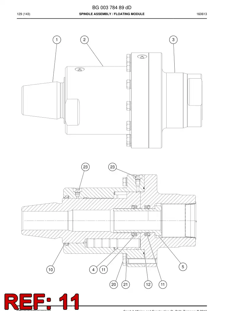 BG00497856a BG 004 978 56a Seal, Rod - Sandvik Technical Drawing