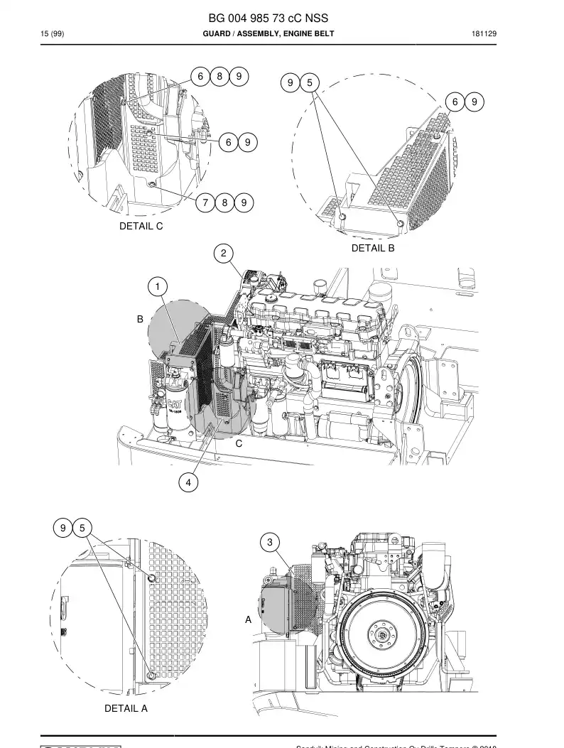 BG00498573c BG 004 985 73c Guard - Sandvik Technical Drawing