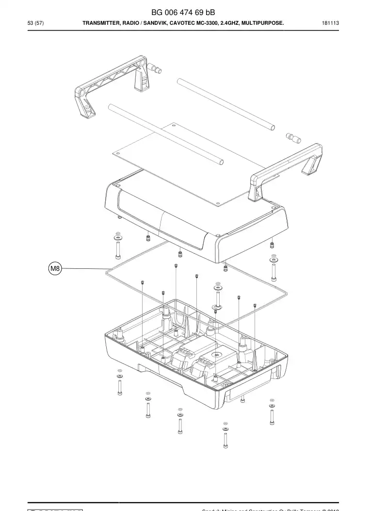 BG00498768a BG 004 987 68a Gasket - Sandvik Technical Drawing