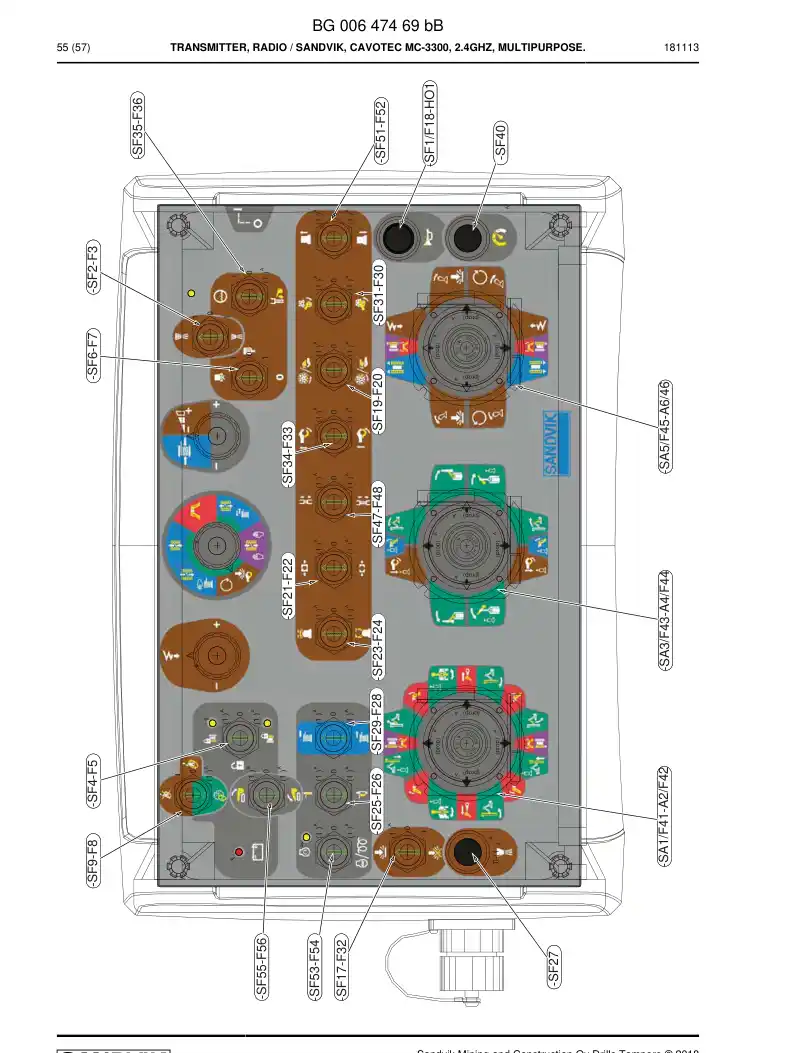 BG00499515a BG 004 995 15a Switch, Toggle - Sandvik Technical Drawing