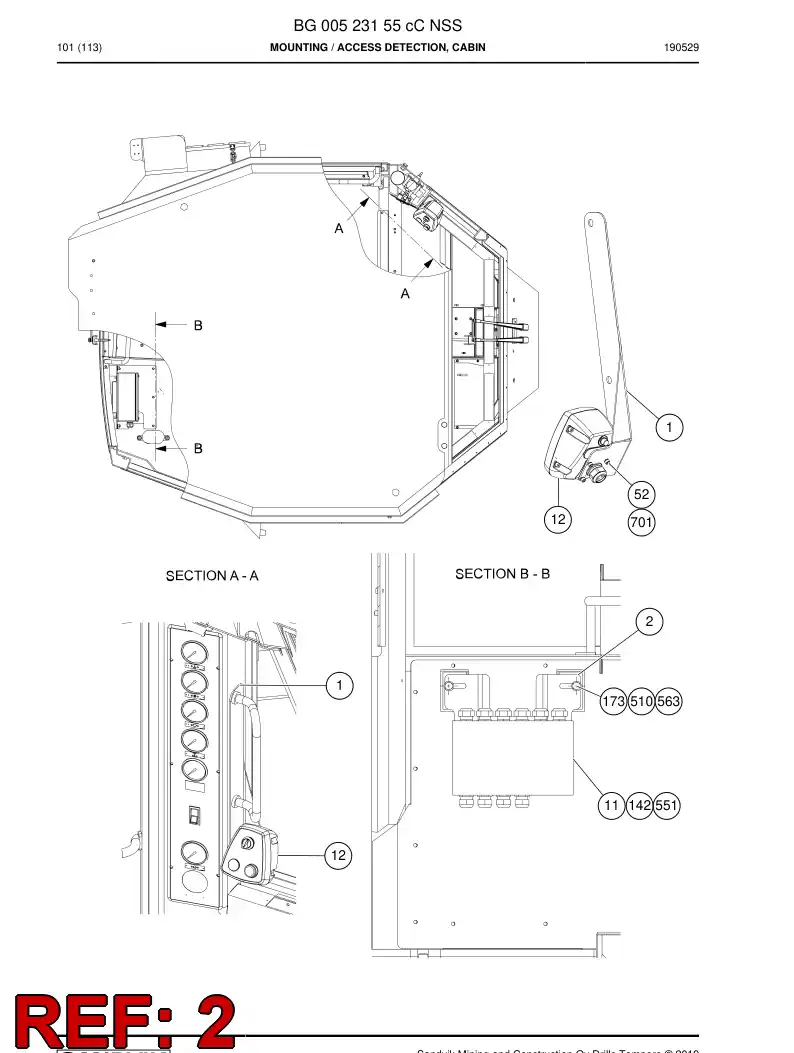 BG00499981a BG 004 999 81a Bracket - Sandvik Technical Drawing
