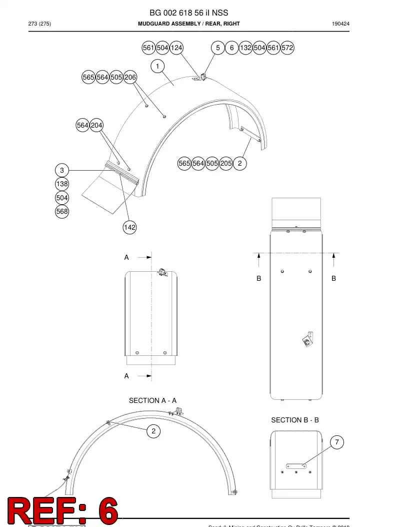 BG00500340a BG 005 003 40a Clamp, Pipe, Top Plate - Sandvik Technical Drawing