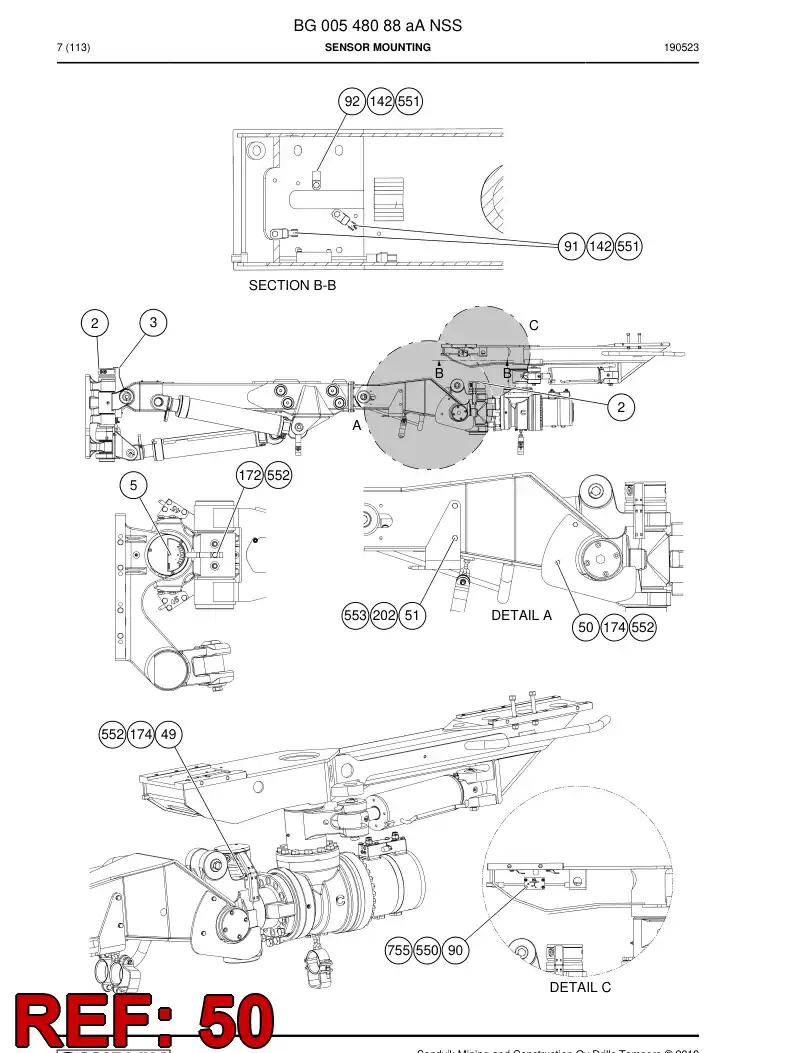 BG00501737a BG 005 017 37a Guard - Sandvik Technical Drawing