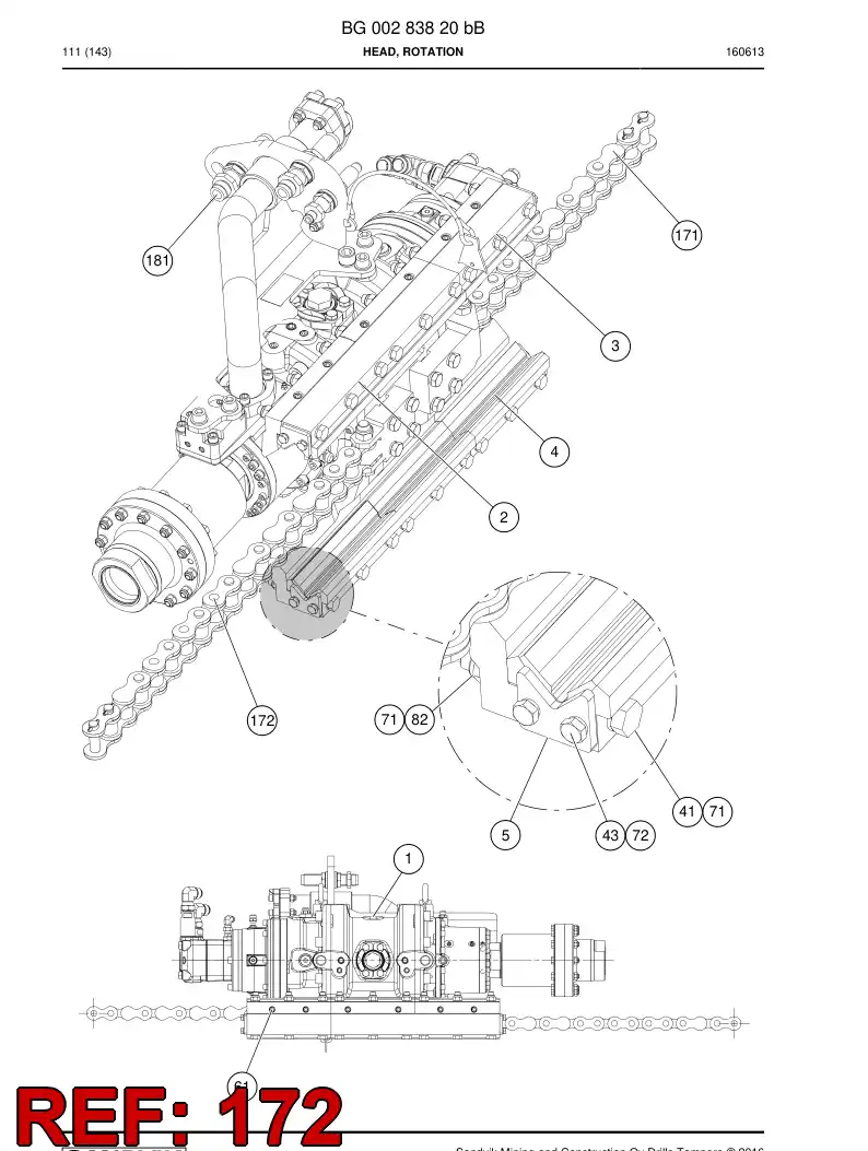 BG00501751a BG 005 017 51a Chain - Sandvik Technical Drawing