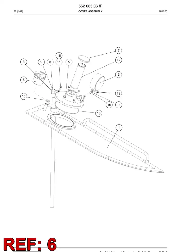 BG00501955a BG 005 019 55a Breather - Sandvik Technical Drawing