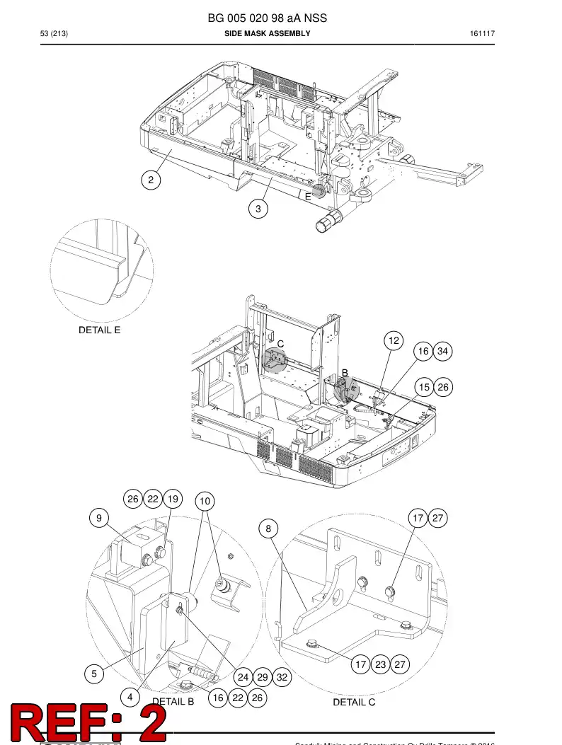 BG00502102a BG 005 021 02a Plate, Side - Sandvik Technical Drawing