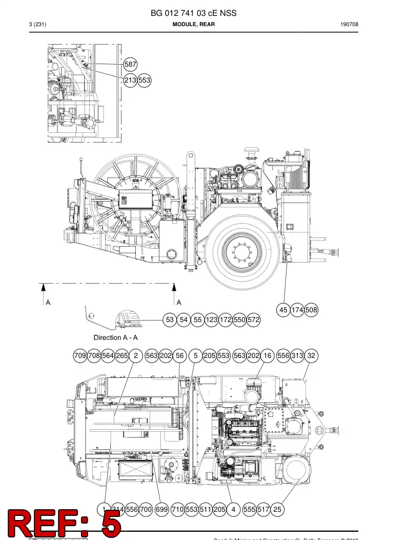 BG00503433b BG 005 034 33b Motor, Three Phase - Sandvik Technical Drawing