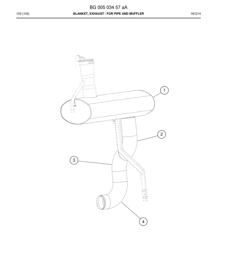 BG00503457a BG 005 034 57a Blanket, Exhaust - Sandvik Technical Drawing