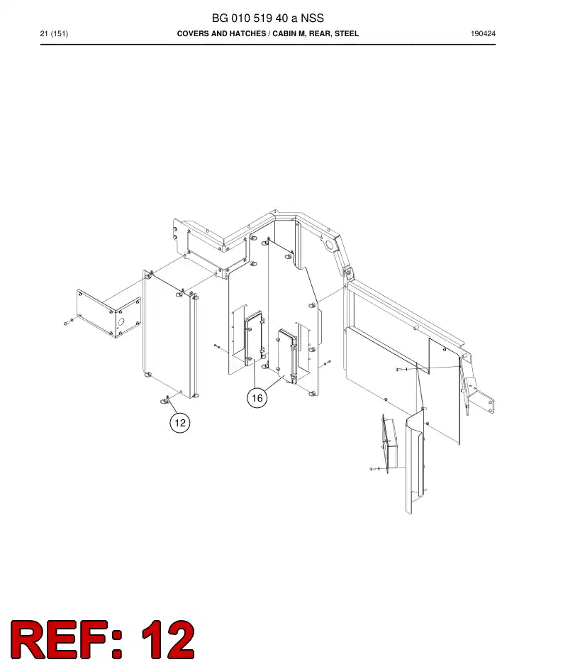 BG00503736a BG 005 037 36a Fastener Assembly - Sandvik Technical Drawing