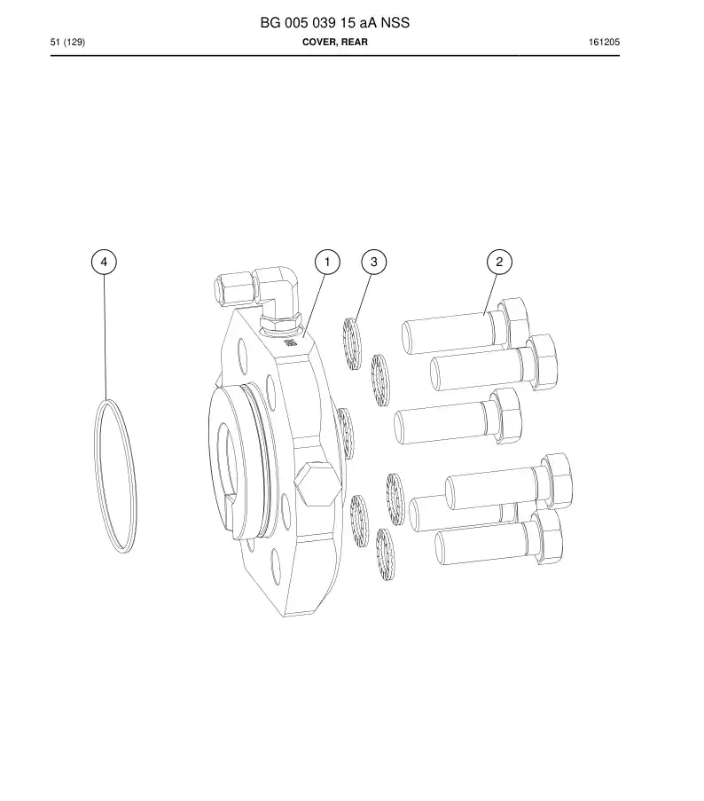 BG00503915a BG 005 039 15a Cover, Rear - Sandvik Technical Drawing