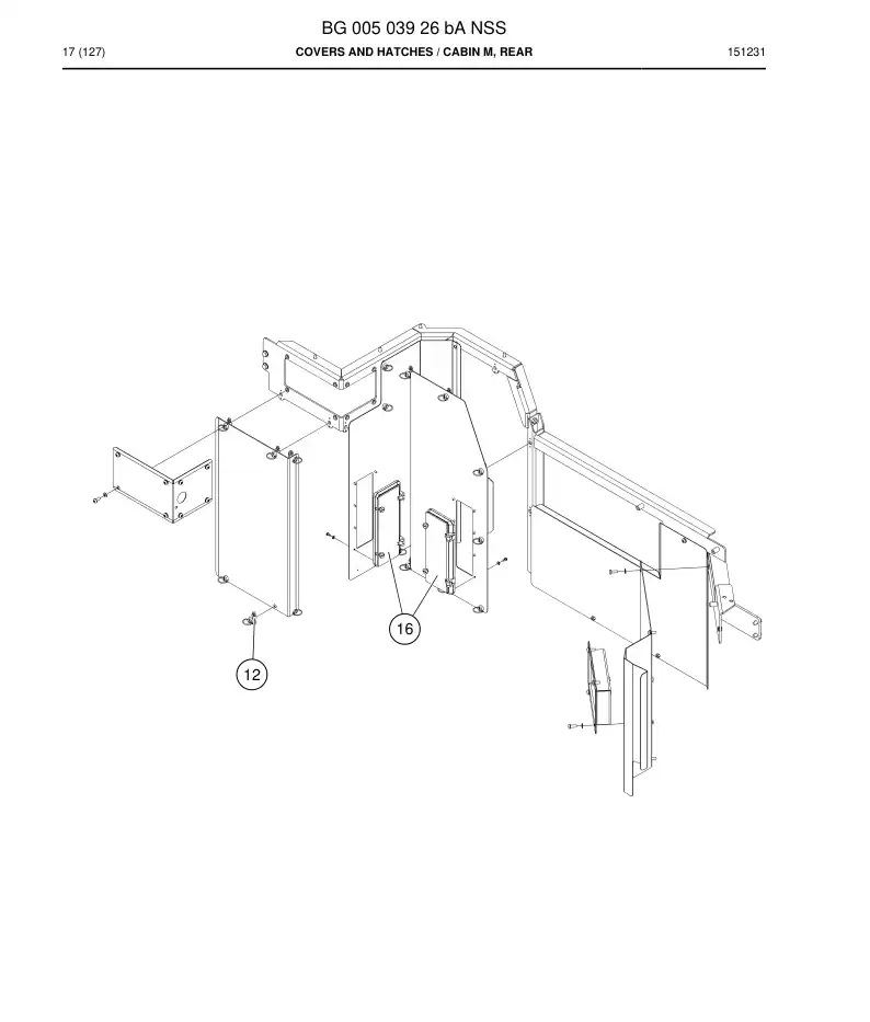 BG00503926b BG 005 039 26b Covers And Hatches - Sandvik Technical Drawing