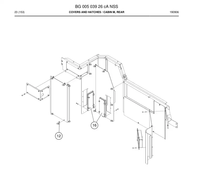 BG00503926c BG 005 039 26c Covers And Hatches - Sandvik Technical Drawing