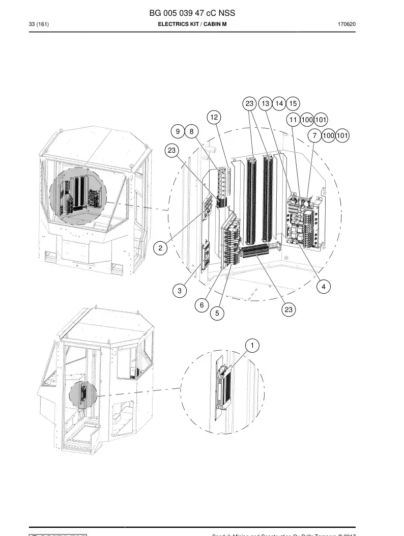 BG00503947c BG 005 039 47c Electrics Kit - Sandvik Technical Drawing