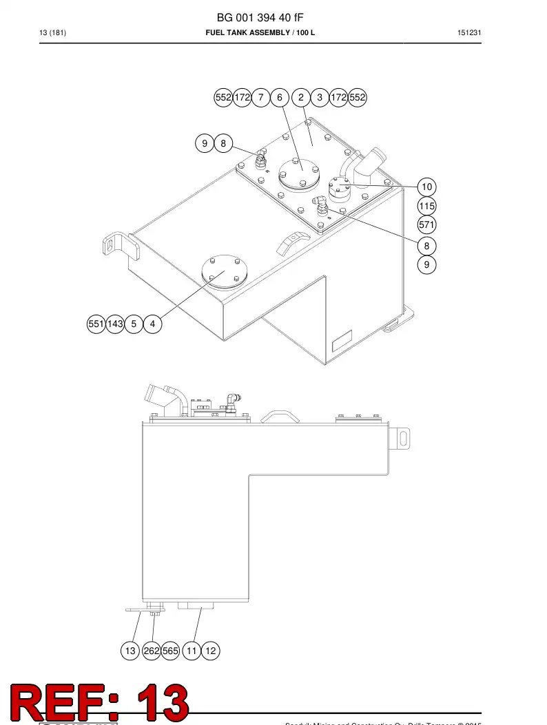 BG00504087a BG 005 040 87a Support - Sandvik Technical Drawing