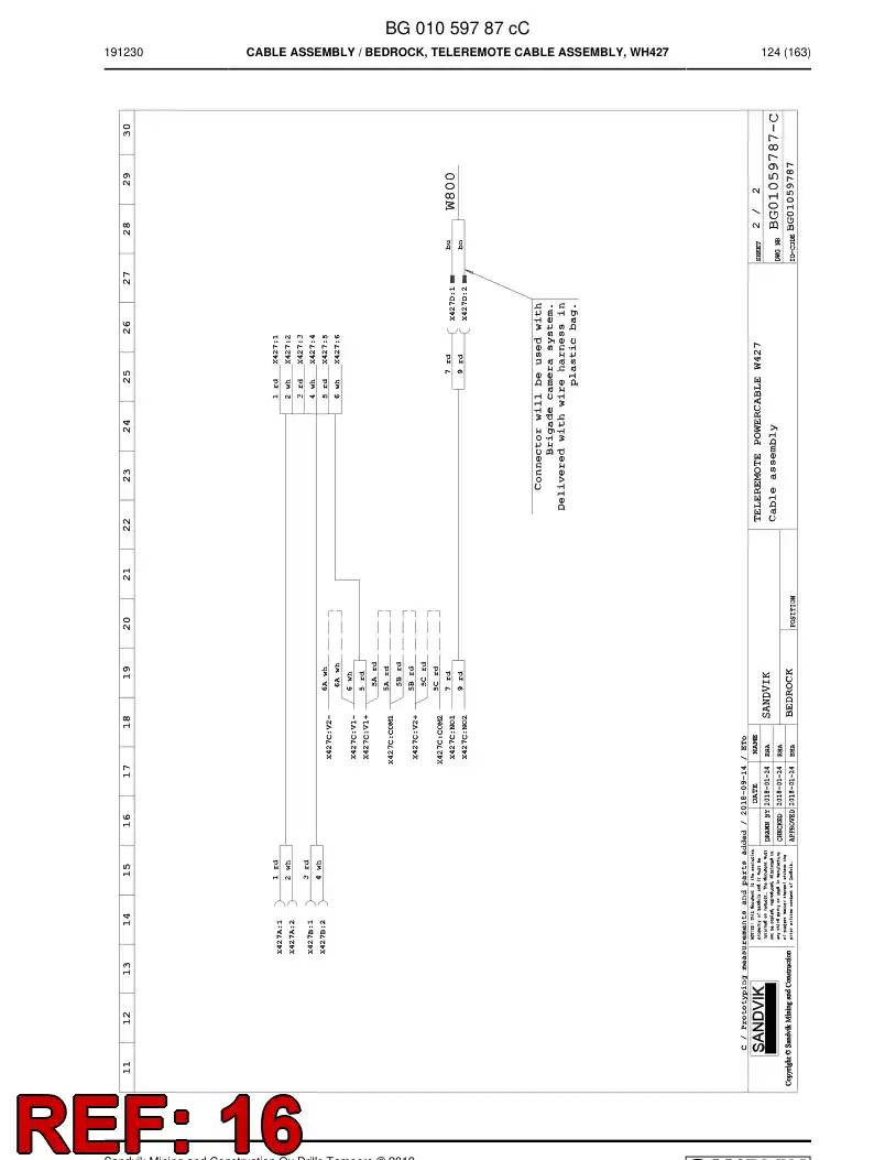 BG00504104b BG 005 041 04b Cable - Sandvik Technical Drawing