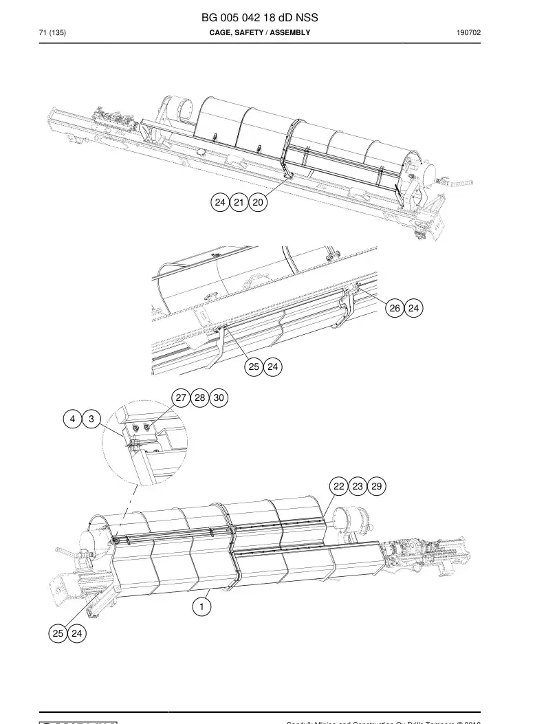 BG00504218d BG 005 042 18d Cage, Safety - Sandvik Technical Drawing