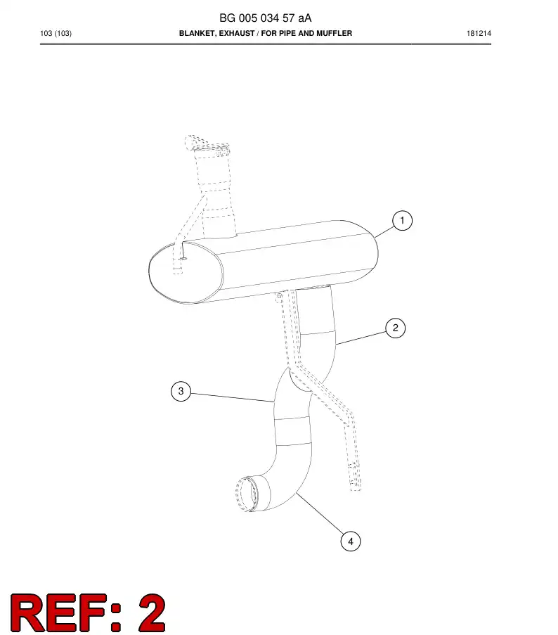 BG00504381a BG 005 043 81a Blanket, Exhaust - Sandvik Technical Drawing