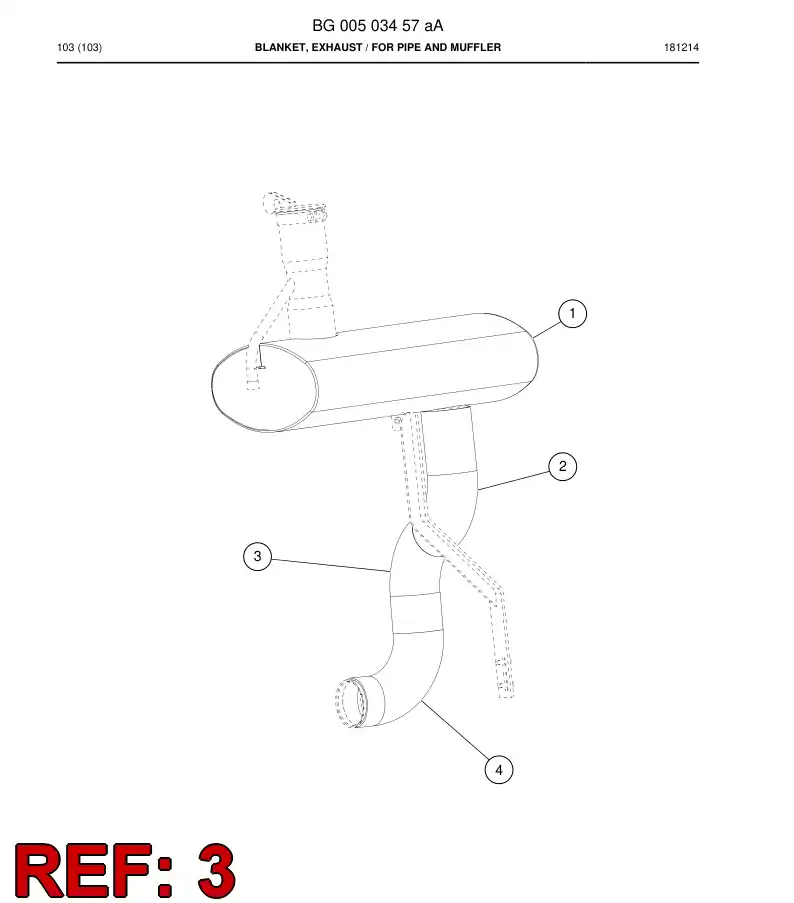 BG00504382a BG 005 043 82a Blanket, Exhaust - Sandvik Technical Drawing