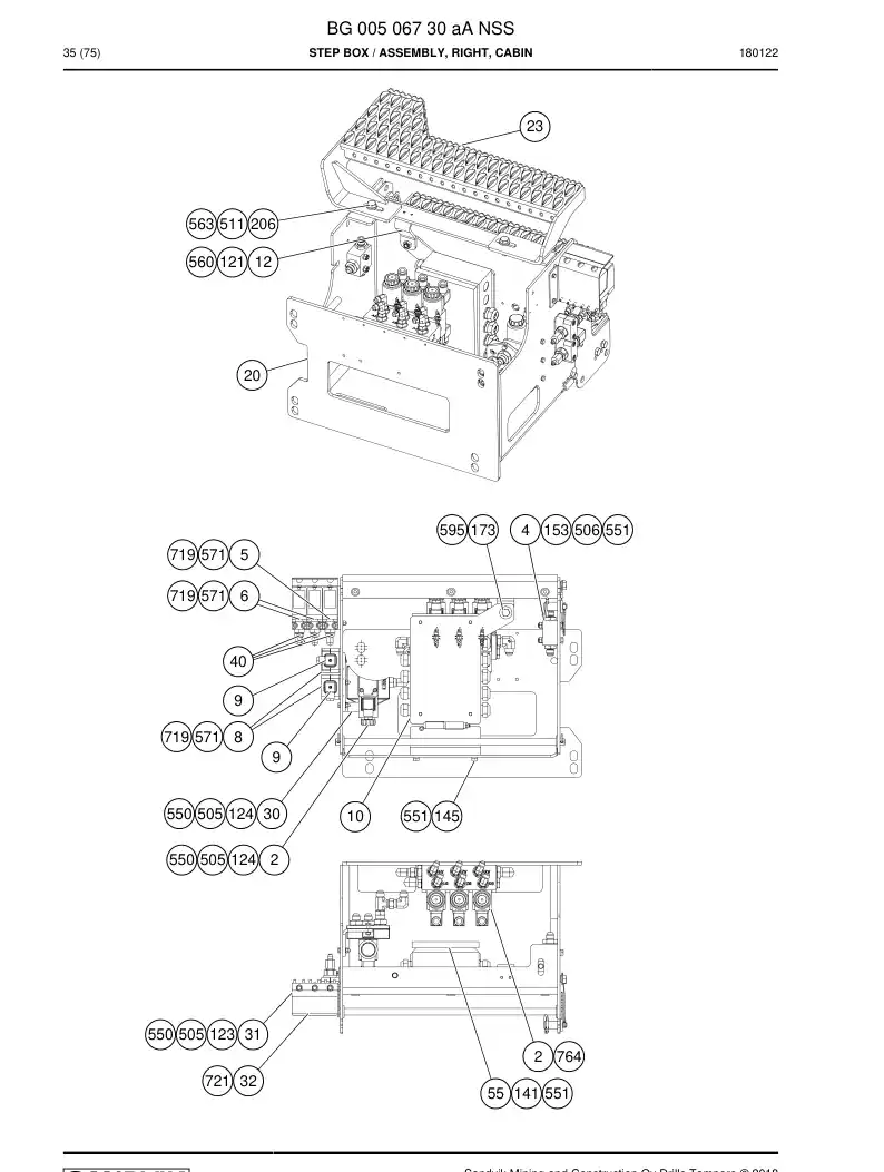 BG00506730a BG 005 067 30a Step Box - Sandvik Technical Drawing