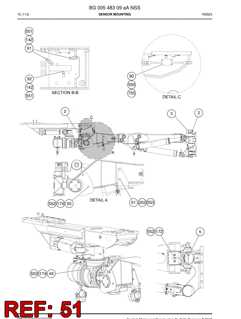 BG00506864a BG 005 068 64a Guard - Sandvik Technical Drawing