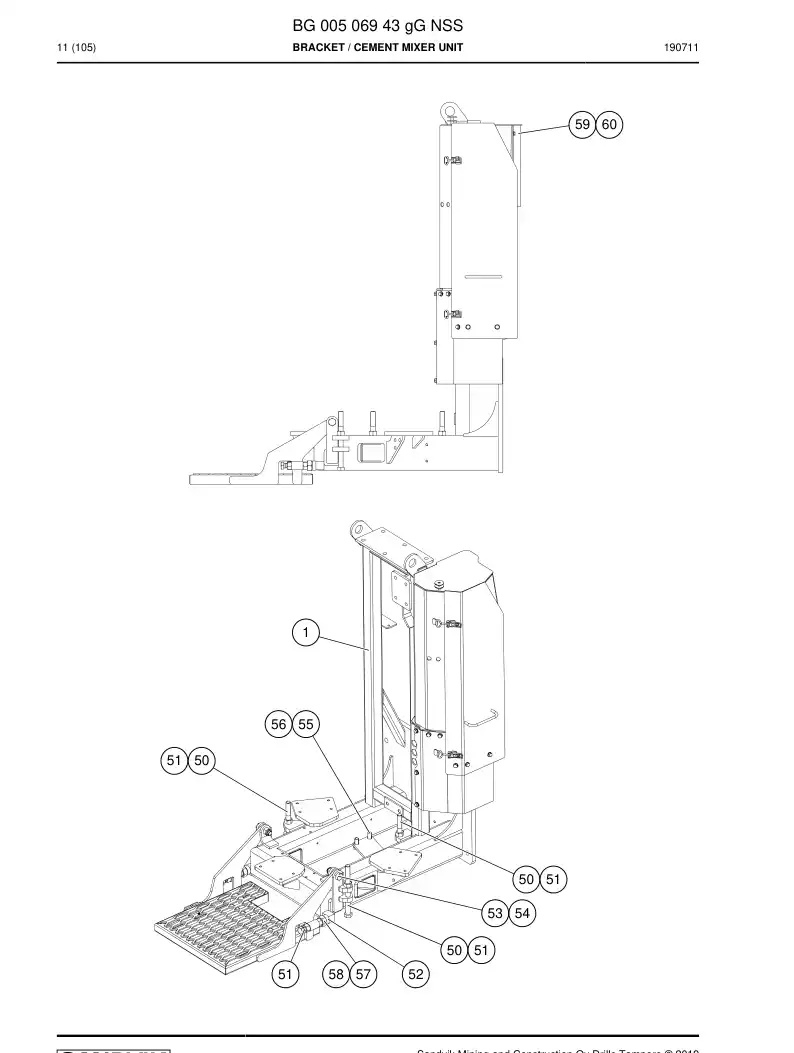 BG00506943g BG 005 069 43g Bracket - Sandvik Technical Drawing